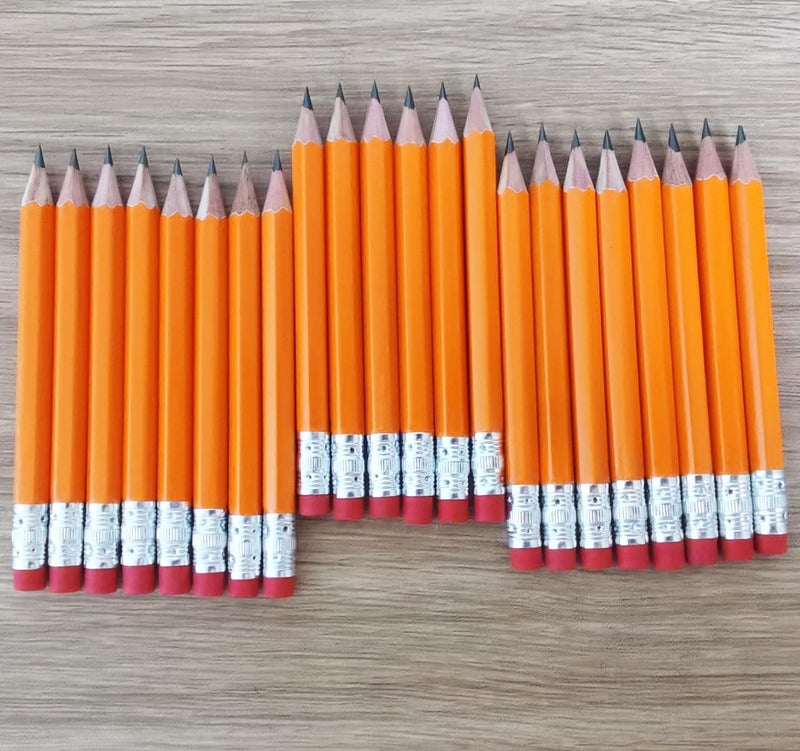 Adhere 25pcs Golf Pencils with Eraser Pre sharpened Hexagon half Wooden Pencils Graphite 2B for Golf Event Scoring,Classroom,Wedding,Company Meetings,Pew, Pocket (Orange) - Image 4